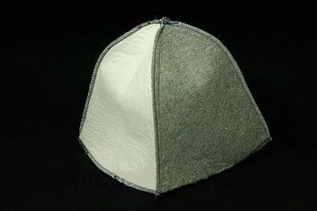 Шапочка для сауни одноразова, сіро-біла 22008 фото